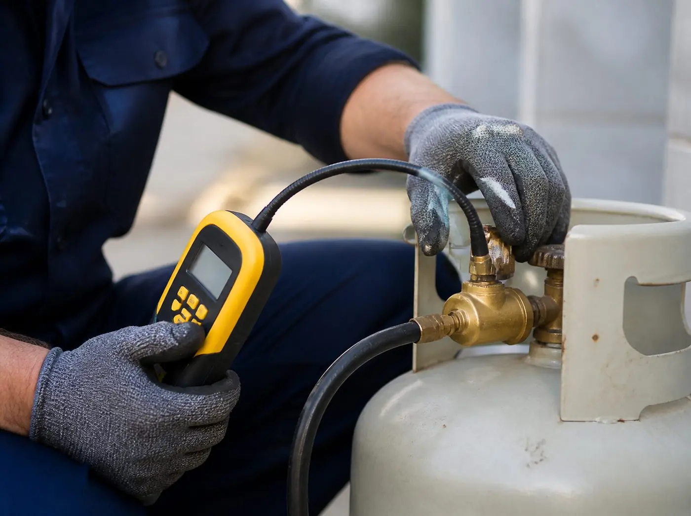 Gas leak detection on an LP gas cylinder regulator